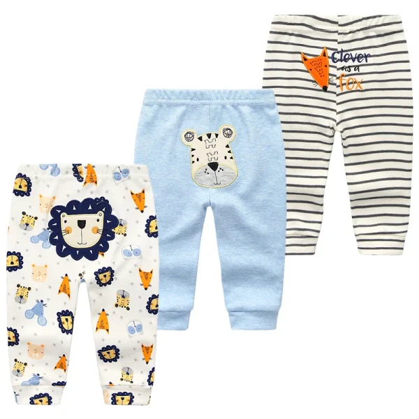3Pcs/lot Cartoon Print Baby Pants Cotton Baby Leggings Autumn Toddler Boy Girl Pants Newborn Infant Clothing 3 6 9 12 18 24M - Image 10
