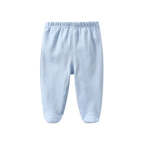 Lawadka 0-12M Cotton Newborn Baby Boy Girl Pants Solid Wrap Foot Long Trousers Casual Baby Leggings For Girls Boys Spring Autumn - Image 3