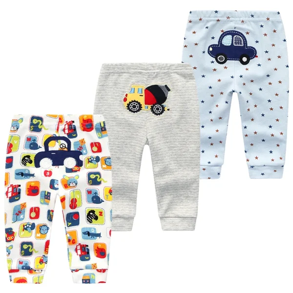 3Pcs/lot Cartoon Print Baby Pants Cotton Baby Leggings Autumn Toddler Boy Girl Pants Newborn Infant Clothing 3 6 9 12 18 24M - Image 5