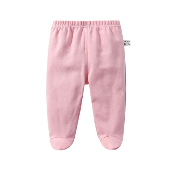 Lawadka 0-12M Cotton Newborn Baby Boy Girl Pants Solid Wrap Foot Long Trousers Casual Baby Leggings For Girls Boys Spring Autumn - Image 4