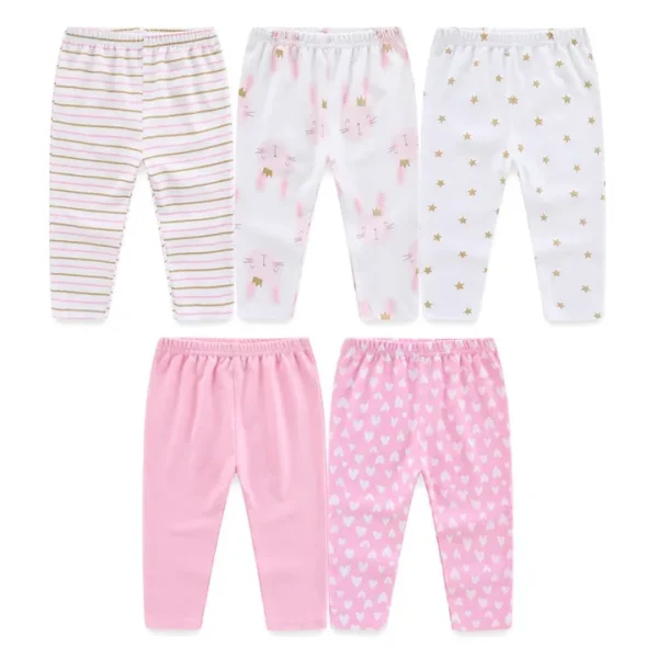 Kiddiezoom 5 Pcs/Lot Fashion Cute Cartoon Baby Boy Girl Pants 0-12Months Cotton Soft Newborn Leggings - Image 8