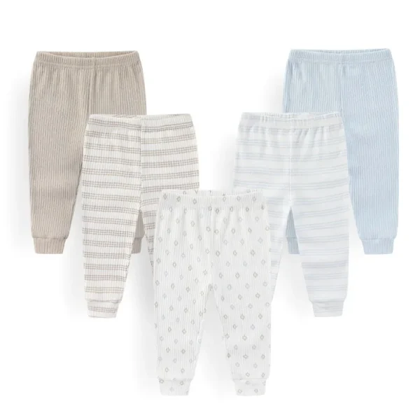 Kiddiezoom 5 Pcs/Lot Fashion Cute Cartoon Baby Boy Girl Pants 0-12Months Cotton Soft Newborn Leggings - Image 5