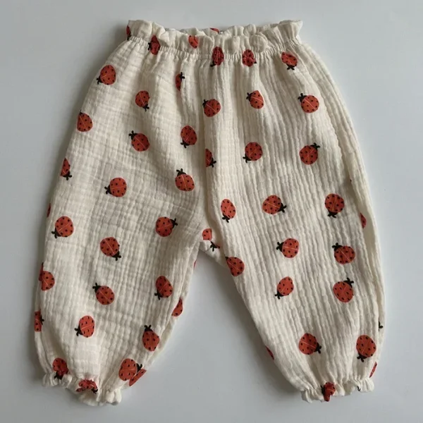 Boys and Girls' Summer New Floral Bloomers Organic Cotton Baby Pants Baby Loose Casual Pants Korean Version Mosquito Proof Pants - Image 11
