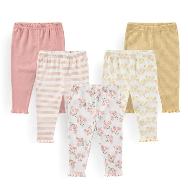 Kiddiezoom 5 Pcs/Lot Fashion Cute Cartoon Baby Boy Girl Pants 0-12Months Cotton Soft Newborn Leggings - Image 13