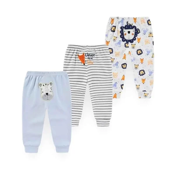 Kiddiezoom Unisex 3 PCS Baby Boy Girl Pants Sets Soft Cotton Infants Bottoms 0-24M Newborn Leggings - Image 2