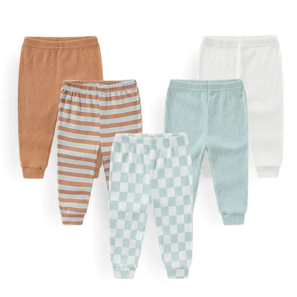 Kiddiezoom 5 Pcs/Lot Fashion Cute Cartoon Baby Boy Girl Pants 0-12Months Cotton Soft Newborn Leggings - Image 14