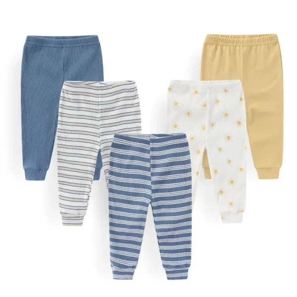 Kiddiezoom 5 Pcs/Lot Fashion Cute Cartoon Baby Boy Girl Pants 0-12Months Cotton Soft Newborn Leggings - Image 16