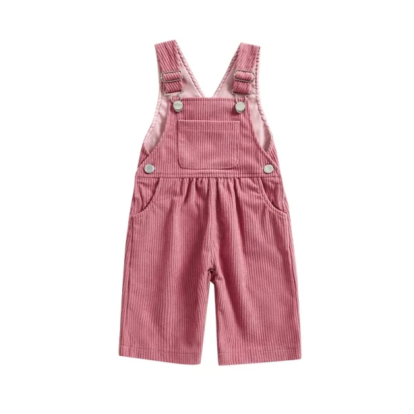 2024-07-18 Lioraitiin 3-24M Baby Girl Summer Overalls Infant Wide Leg Solid Color Jumpsuit Front Pocket Suspender Pants Outfits - Image 9