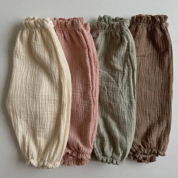 Boys and Girls' Summer New Floral Bloomers Organic Cotton Baby Pants Baby Loose Casual Pants Korean Version Mosquito Proof Pants