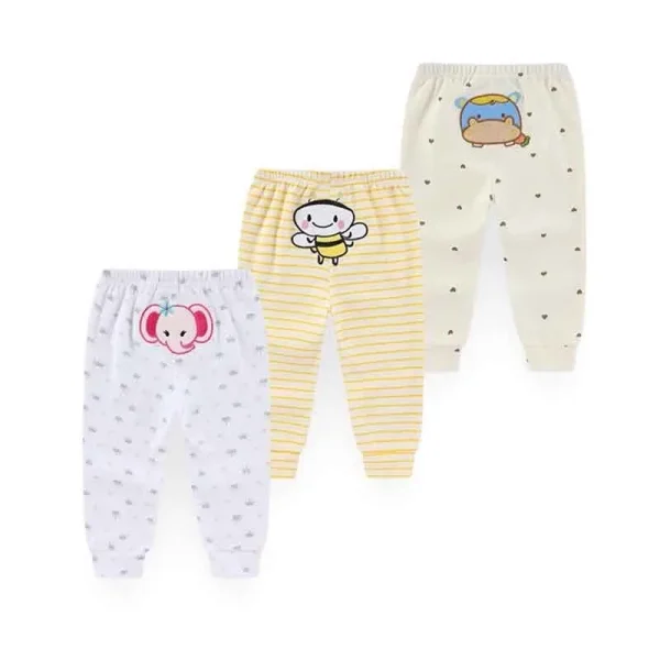 Kiddiezoom Unisex 3 PCS Baby Boy Girl Pants Sets Soft Cotton Infants Bottoms 0-24M Newborn Leggings - Image 4