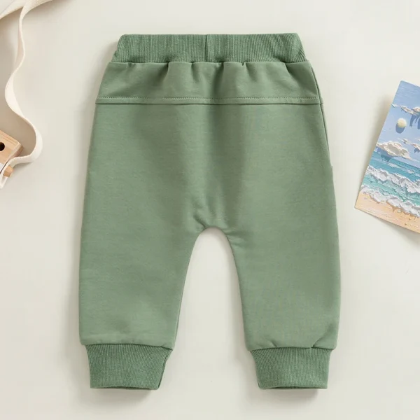 2022-12-12 Lioraitiin 0-3Years Toddler Baby Boys Sweatpants Elastic Waist Drawstring Solid Fall Trousers Pockets Casual Clothes - Image 5