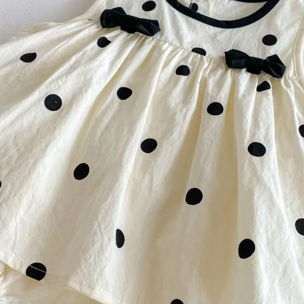0 - 2 Y Infant Adorable Baby Girls Stylish and Cute Sleeveless Bowknot Decorated Round Collar Polka Dot Romper Dress Perfect - Image 6