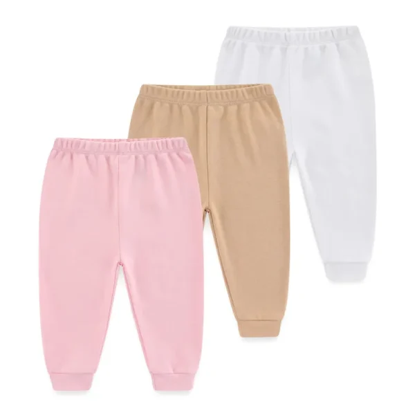 Kiddiezoom Unisex 3 PCS Baby Boy Girl Pants Sets Soft Cotton Infants Bottoms 0-24M Newborn Leggings - Image 9