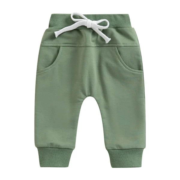 2022-12-12 Lioraitiin 0-3Years Toddler Baby Boys Sweatpants Elastic Waist Drawstring Solid Fall Trousers Pockets Casual Clothes - Image 8