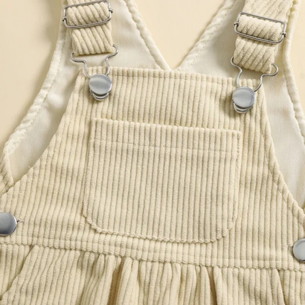 2024-07-18 Lioraitiin 3-24M Baby Girl Summer Overalls Infant Wide Leg Solid Color Jumpsuit Front Pocket Suspender Pants Outfits - Image 4