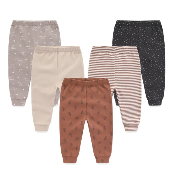 Kiddiezoom 5 Pcs/Lot Fashion Cute Cartoon Baby Boy Girl Pants 0-12Months Cotton Soft Newborn Leggings - Image 6