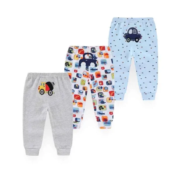 Kiddiezoom Unisex 3 PCS Baby Boy Girl Pants Sets Soft Cotton Infants Bottoms 0-24M Newborn Leggings - Image 3
