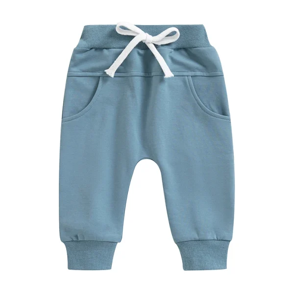 2022-12-12 Lioraitiin 0-3Years Toddler Baby Boys Sweatpants Elastic Waist Drawstring Solid Fall Trousers Pockets Casual Clothes - Image 7