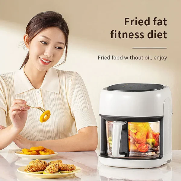Smart Electric Air Fryer Large Capacity Convection Oven Deep Fryer Without Oil Kitchen 360°Baking Viewable Window Home Appliance - Image 5