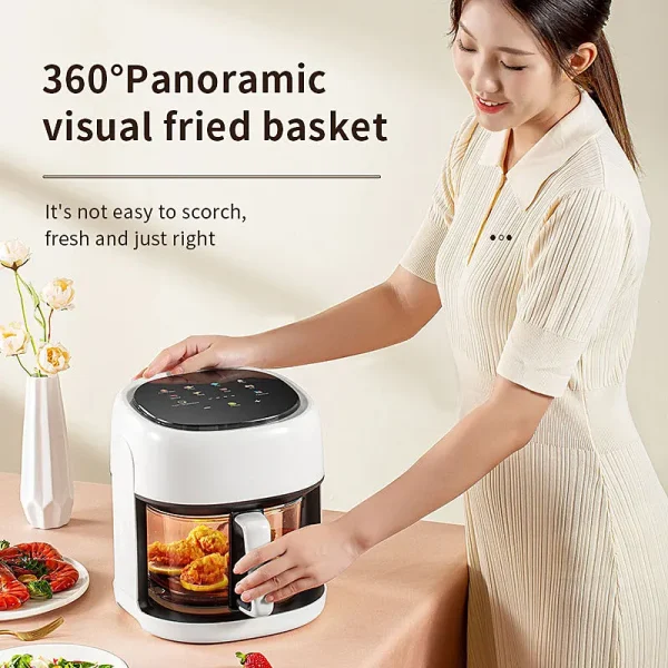 Smart Electric Air Fryer Large Capacity Convection Oven Deep Fryer Without Oil Kitchen 360°Baking Viewable Window Home Appliance - Image 2