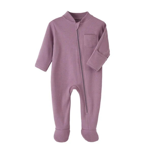 100% Cotton Newborn Baby Clothes Solid Color Jumpsuit Rompers Zipper Infant Boys Girls Spring Bottoming Shirt Jumpsuits Footed - Image 8