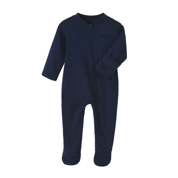 100% Cotton Newborn Baby Clothes Solid Color Jumpsuit Rompers Zipper Infant Boys Girls Spring Bottoming Shirt Jumpsuits Footed - Image 7