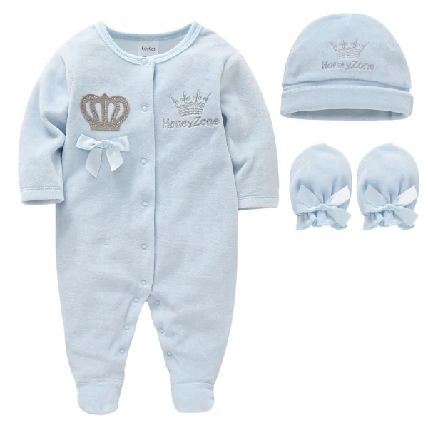 Baby Girl Clothes Set Boy Pijamas bebe fille with Hats Gloves Cotton Breathable Soft ropa bebe Newborn Sleepers Baby Pjiamas - Image 3