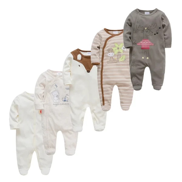5PCS Honeyzone Baby Pyjamas Rompers Girl Boy Pijamas Bebe Fille Cotton Breathable Soft Ropa Bebe Newborn Sleepers Baby Pjiamas - Image 5
