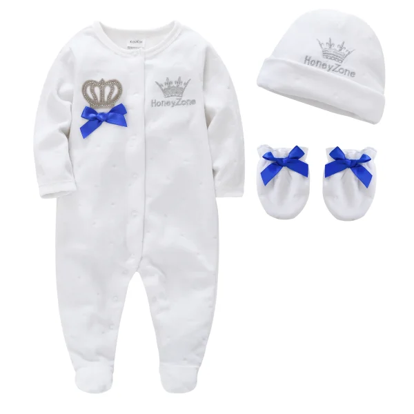 Baby Girl Clothes Set Boy Pijamas bebe fille with Hats Gloves Cotton Breathable Soft ropa bebe Newborn Sleepers Baby Pjiamas - Image 2