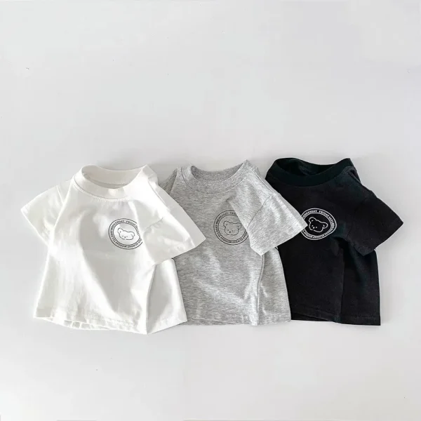 Organic Cotton Short Sleeve T-Shirt Summer Shirt Tops for Infant Baby and Toddler Boys, Girls, Unisex - Image 2