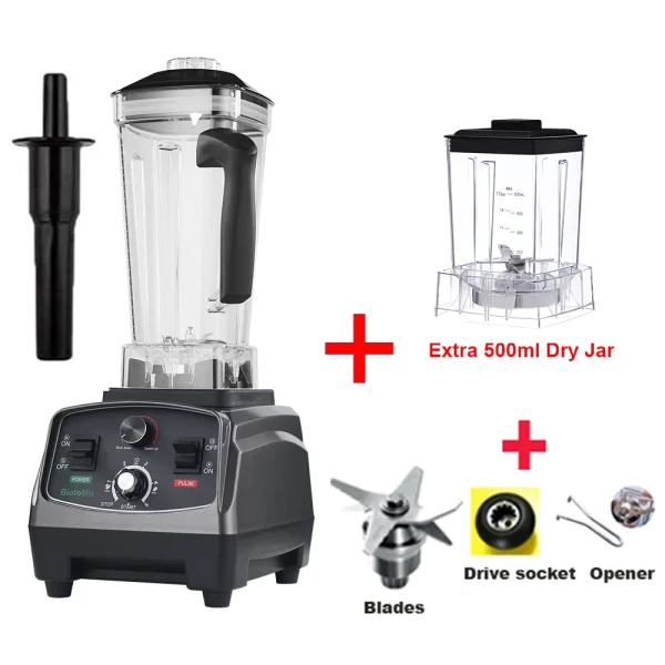 BioloMix 3HP 2200W Heavy Duty Grade Timer Blender Mixer Juicer Fruit Food Processor Ice Smoothies BPA Free 2L Jar - Image 9