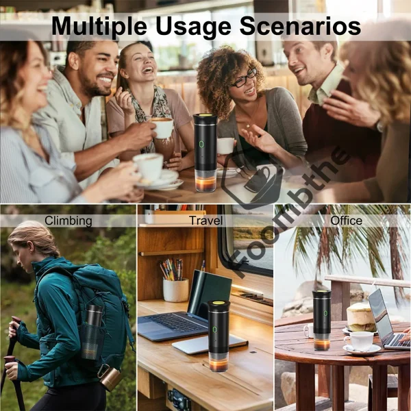 Wireless Electric Portable Espresso Coffee Machine for Car & Home Camping Coffee Maker 3-in-1 Capsule Powder Travel Coffee Maker - Image 5