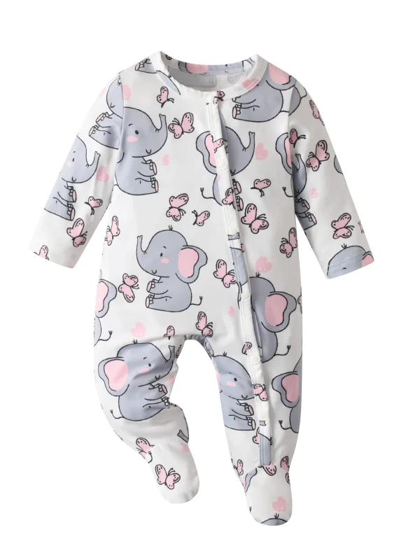 2Pack/lot Newborn Infant Baby Girl Footed Romper Jumpsuit Clothes Cute Printed Toddler One Piece Climb Clothing - Image 2