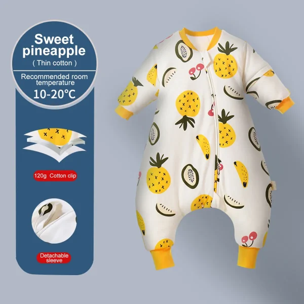 Baby Cartoon Split-legged Sleepsacks With Detachable Sleeves For Boys Girls Children's Sleeping Bag Autumn And Winter Thickened - Image 23