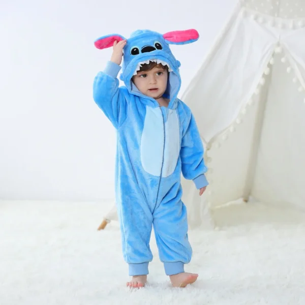 Newborn Baby Romper Infant Long Sleeve Clothes Kigurumi Cute Stitch Animal Cartoon Jumpsuit Girls Boys Pajamas Costume Halloween - Image 4