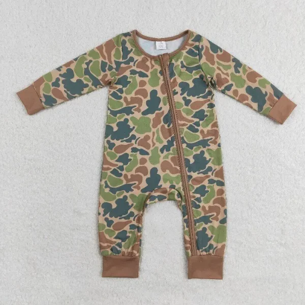In Stock Christmas Dog Print Bamboo Fabric Soft Baby Boy Clothes Newborn Baby Zip Romper Sleepers Infant Cute Clothes New Design - Image 3