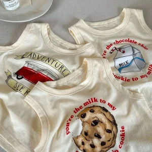 0-2Y Baby and Toddler Cotton Dog Sleeveless T-Shirt Summer Shirt Tops for Infant Baby and Toddler Boys, Girls, Unisex