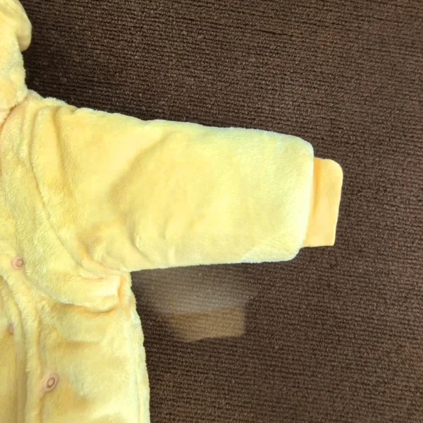 Baby Hooded Footie Romper Snap Up Fleece Snowsuit with Headband Foot Cover Jumpsuit Winter Cute Pattern Jumpsuit Outwear - Image 2