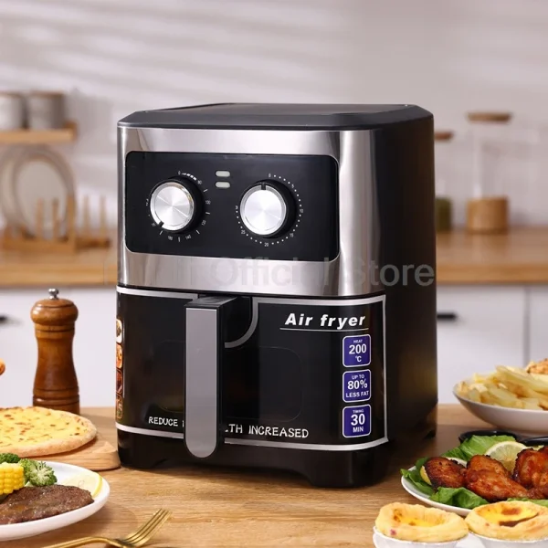 1400W 6L Smart Air Fryer Oven Large Capacity 360 Hot Air Circulation Transparent Window Healthy Cook for Home Kitchen Appliance - Image 8