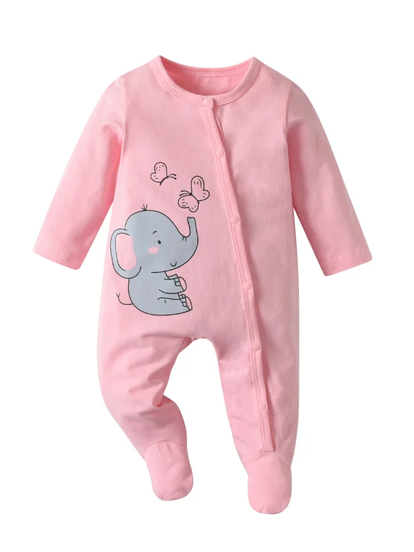 2Pack/lot Newborn Infant Baby Girl Footed Romper Jumpsuit Clothes Cute Printed Toddler One Piece Climb Clothing - Image 3