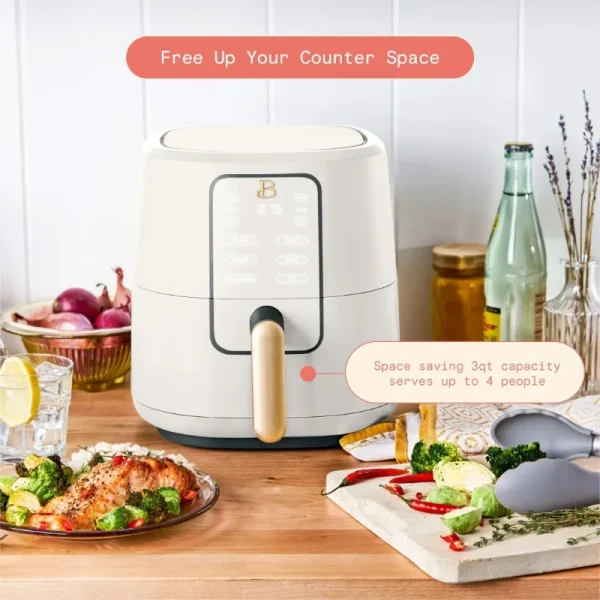 Beautiful 3 Qt Air Fryer with TurboCrisp Technology, for Fast and Even Cooking, by Drew Barrymore, 4 Preset Functions - Image 5