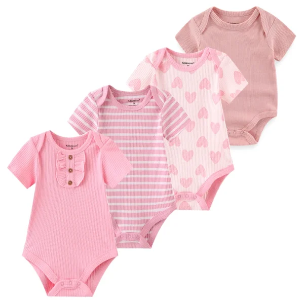 4Pieces Cotton Newborn Bodysuit Print Baby Girl Clothes 0-12M Cartoon Baby Boy Clothes Summer Short Sleeve Romper Bebes - Image 13