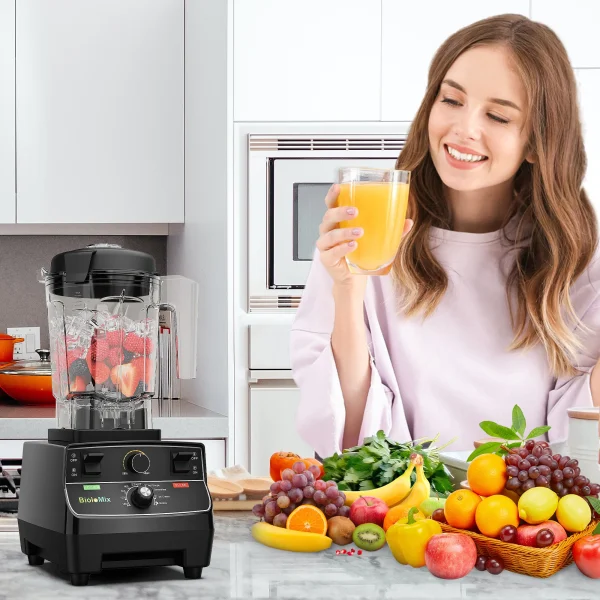 BioloMix 2200W Professional Smart Timer Pre-programed Blender, 2L round jar, Mixer Juicer Food Processor Ice Smoothies Crusher - Image 4