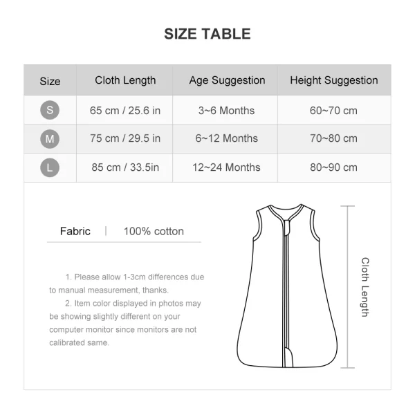 0-24 Months Baby Sleeping Bag Summer Thin Layer Sleep Sacks 0.5Tog One-Piece Sleepwear Beige Wheat Printed Anti-Kick Blanket - Image 6