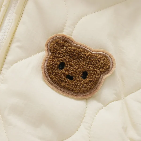 ﻿ Winter Baby Outwear Clothing Fur Lining Warm Toddler Girl's Boy's Rompers Cartoon Bear Infant Jumpsuit - Image 5