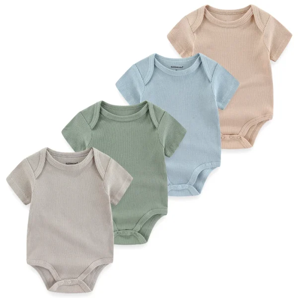 4Pieces Cotton Newborn Bodysuit Print Baby Girl Clothes 0-12M Cartoon Baby Boy Clothes Summer Short Sleeve Romper Bebes - Image 30