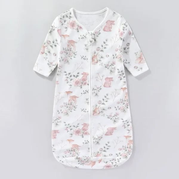 Baby Sleeping Bag, Suitable For Summer, Newborns, One-piece Design, Anti-startle, Long Sleeves, Pure Cotton, Suitable For Spring - Image 5