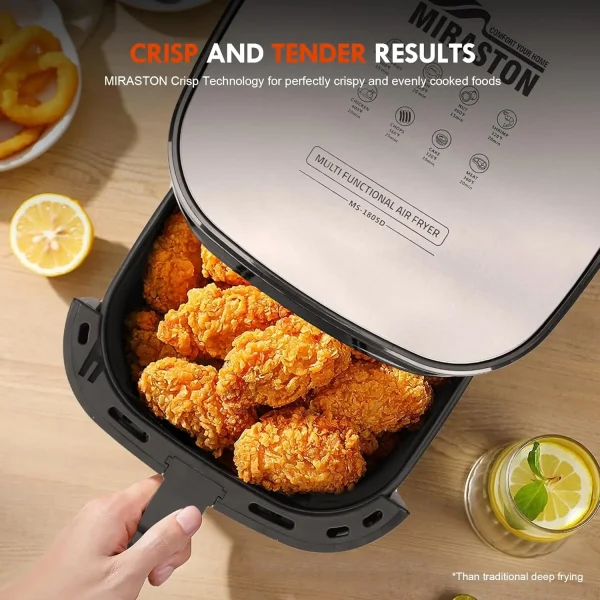 6.5QT Air Fryer with Visual Window, Smart Digital Air Fryers, 8 Presets Recipes for Fast Easy Meal, Snack, Dessert, Main Dishes, - Image 4