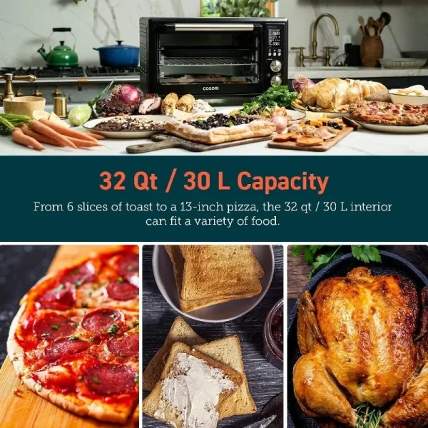 COSORI Smart 13-in-1 Air Fryer Toaster Oven Combo, Airfryer Rotisserie Sous Vide Convection Oven Countertop, Bake, Broil, Roast - Image 4