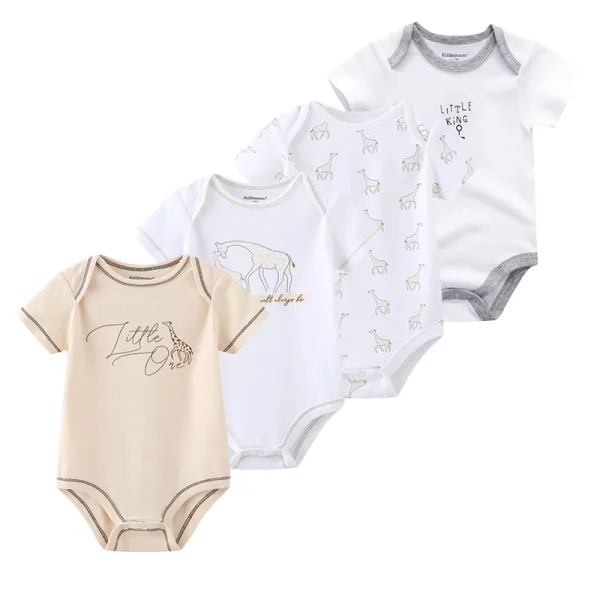 4Pieces Cotton Newborn Bodysuit Print Baby Girl Clothes 0-12M Cartoon Baby Boy Clothes Summer Short Sleeve Romper Bebes - Image 21